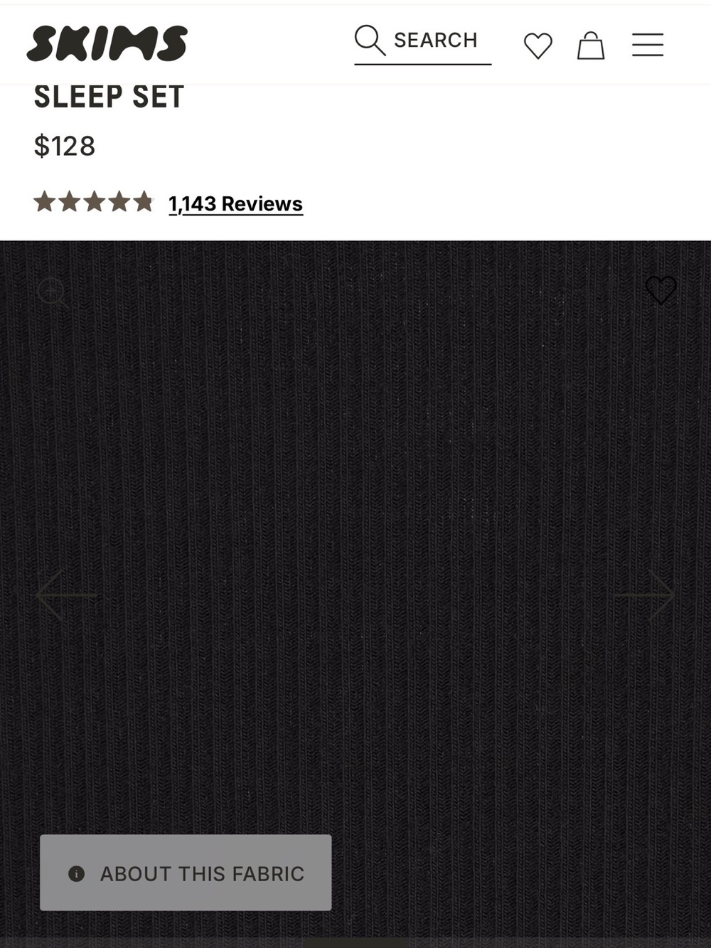 SKIMS Soft Lounge Black Ribbed Sleep Set - Cozy Two-Piece Lounge - Picture 4 of 6